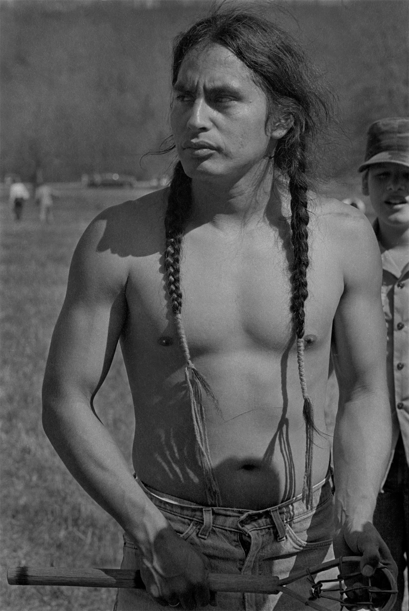 Cherokee Stickball Player at the First Cherokee Tribal Reunion since the Trail of Tears, Red Clay, GA 1984