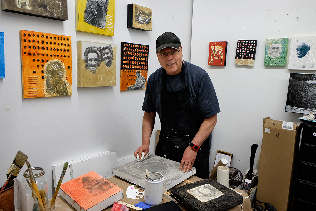 David Holt in his art studio in the River Arts District, Asheville, NC 2014