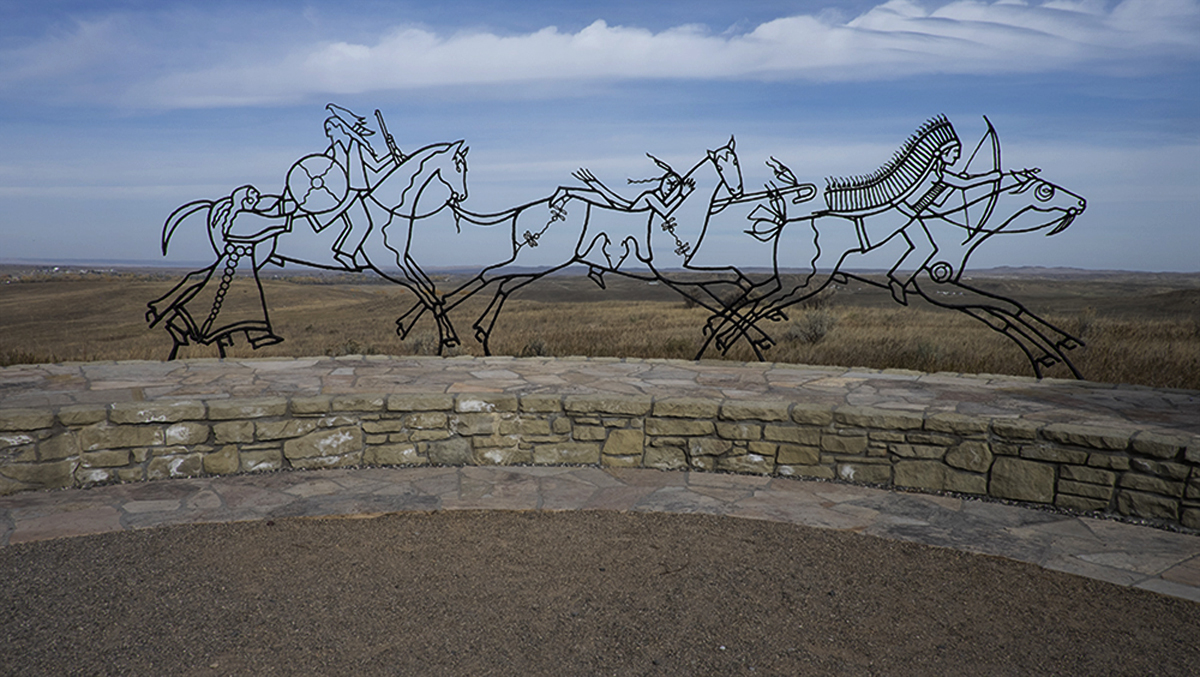 Indian Memorial themed Peace Through Unity, Little Bighorn Battlefield Memorial, Hardin, Montana