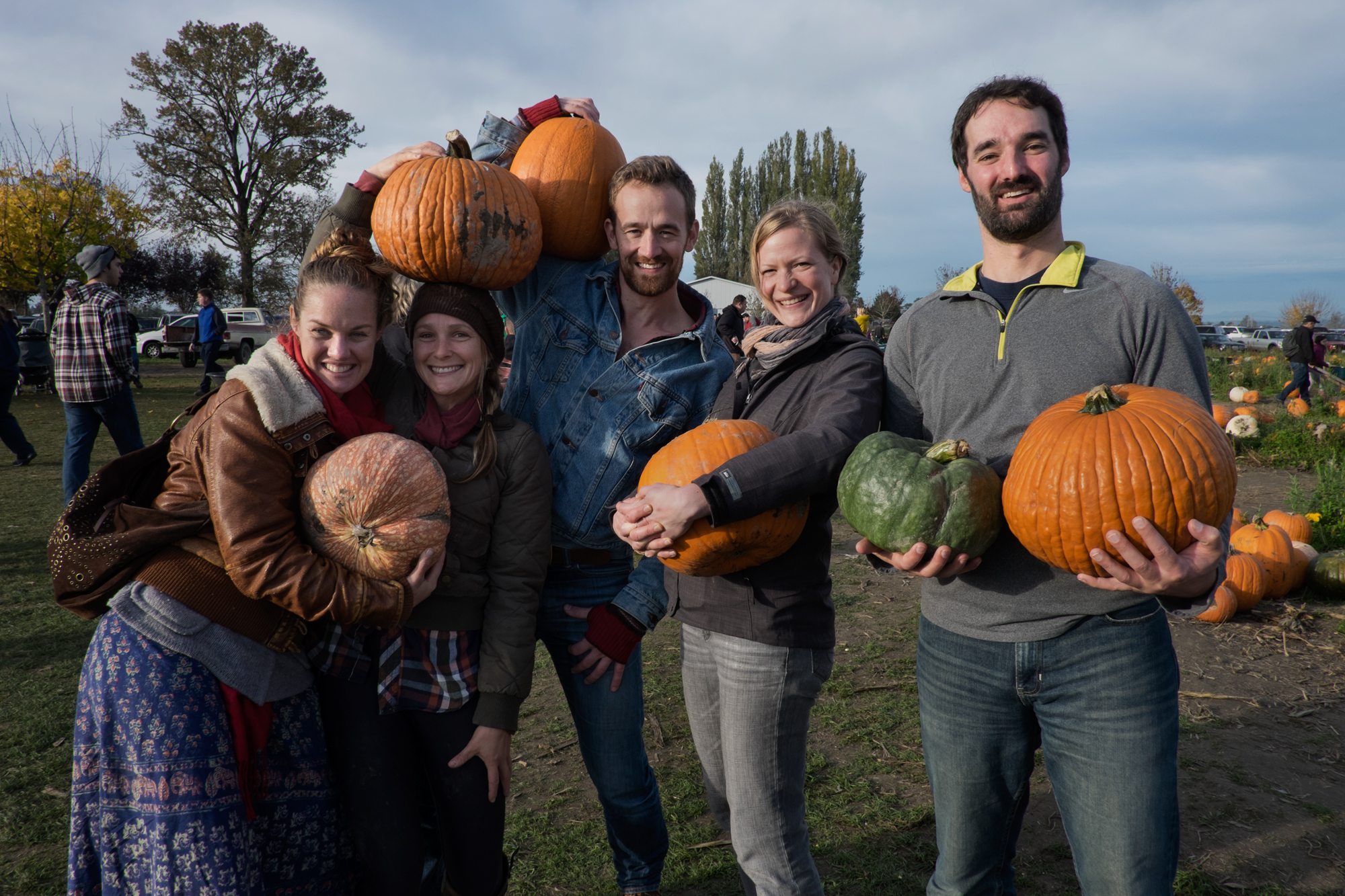 Rachel Tefft, Emily Naftalin, David, Laurie Webb, and Sean Mesford at Craven Farm, Snohomish, Washington