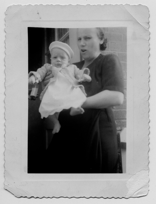 Jenny Galeano with me, her first grandson, Silver Spring, MD 1948.
