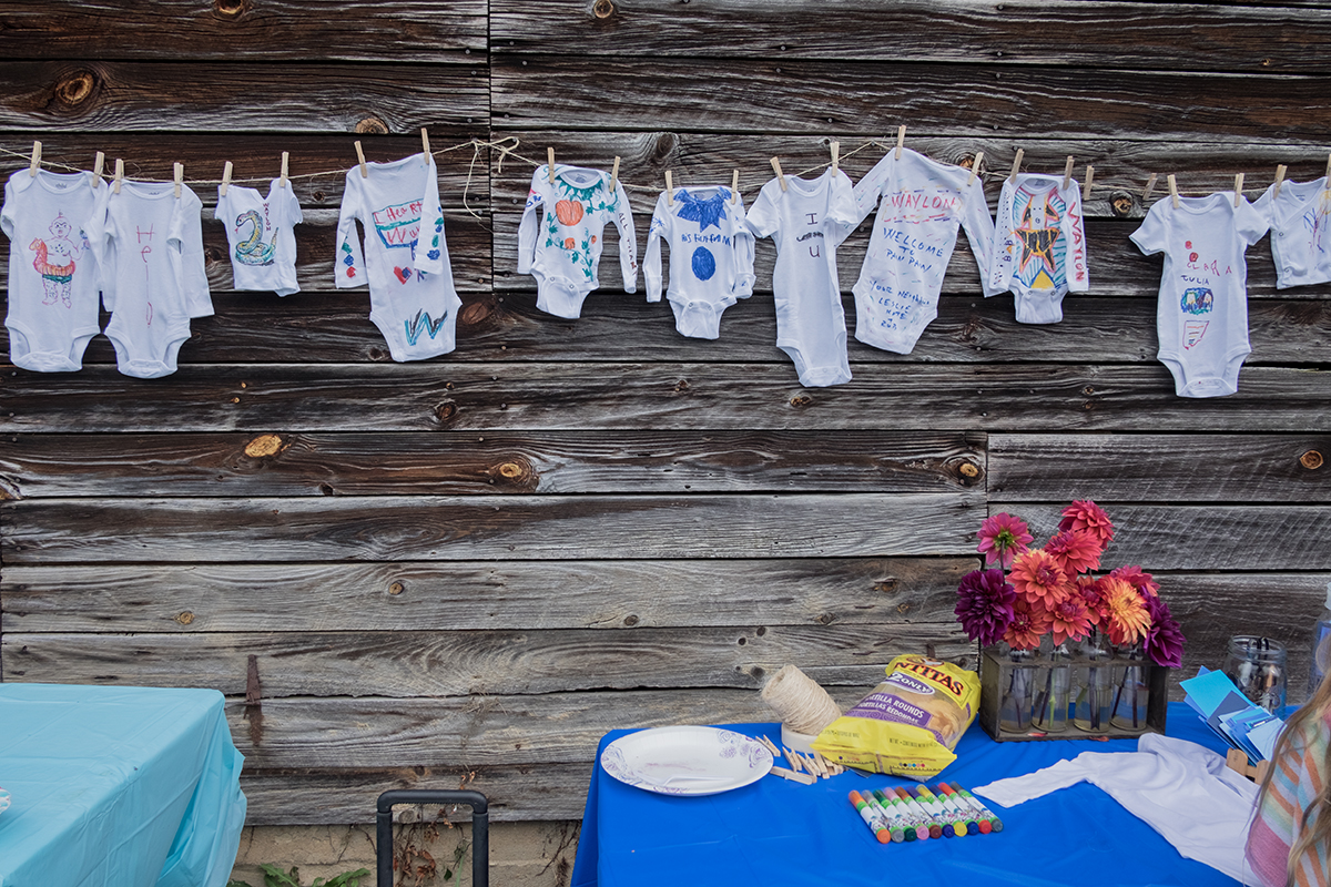 Personalized onesies for Baby Waylon, Thomas Branch, Madison County, NC 2017.