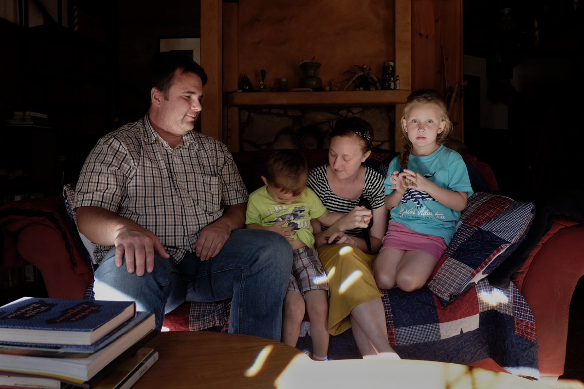My niece, Rebecca Romine and her husband, Paul, and their two children, Anna and Jackson, PawPaw, Madison County, NC 2017.