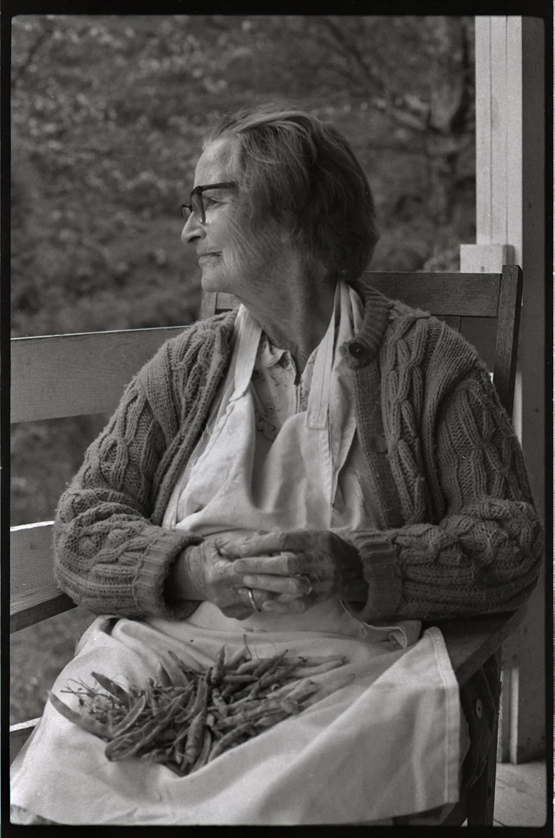 Dellie Norton, On Her Porch, Burton Cove, Sodom, Madison County, NC 1975