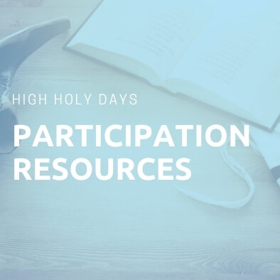 this image says Participation resources and links to the High Holy Day menu page