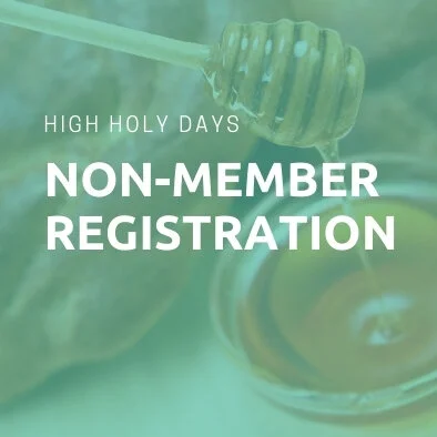 Image says non-member registration and clicking on it links to non- member High holy day registration form