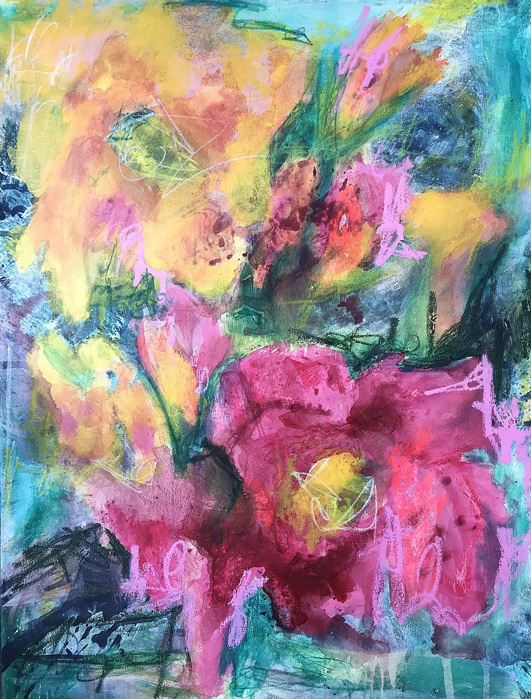 On the Pulse of this new day - 40x30, Mix Media on Canvas