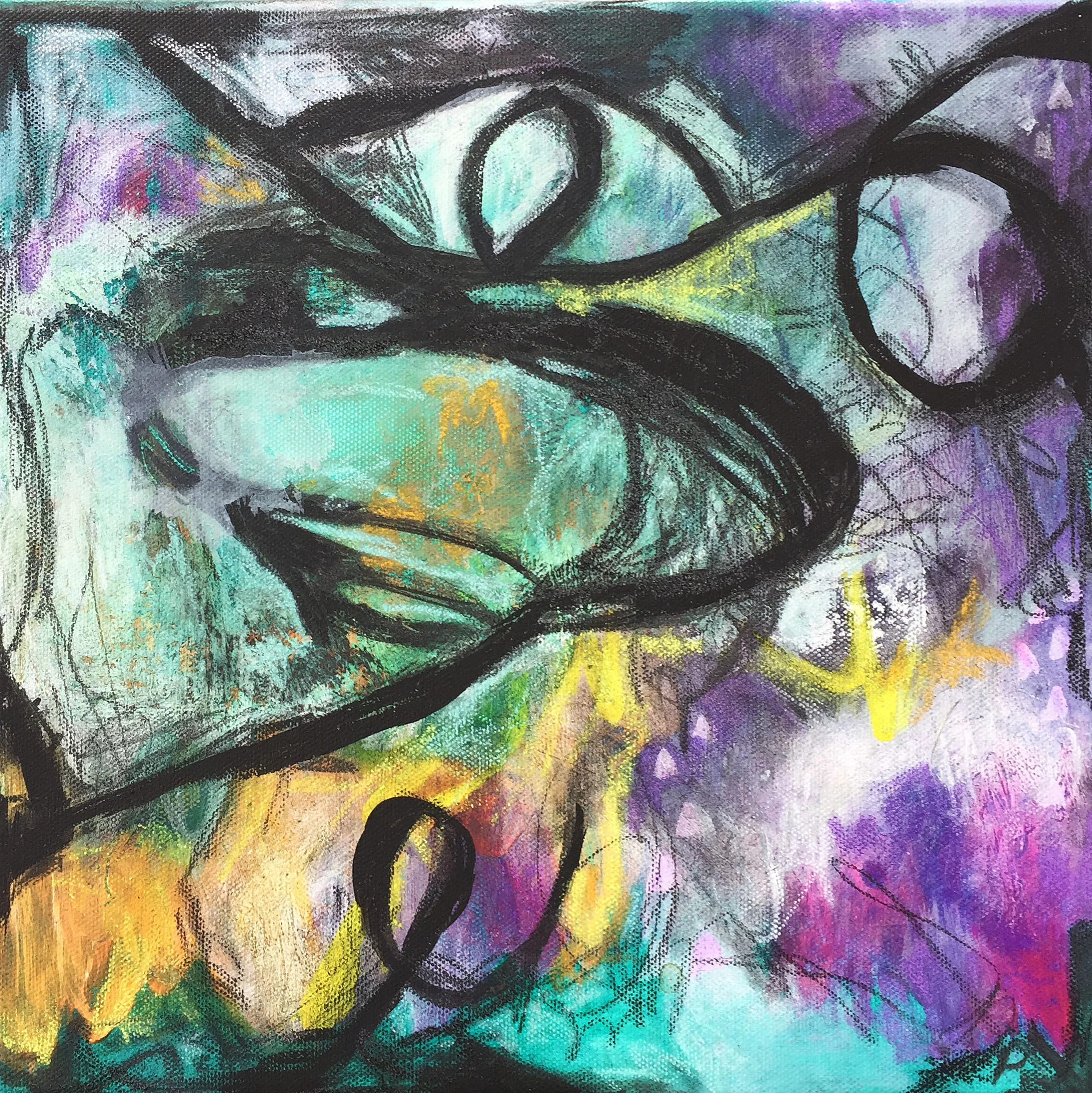 Interesting -12x12 Mix media on canvas