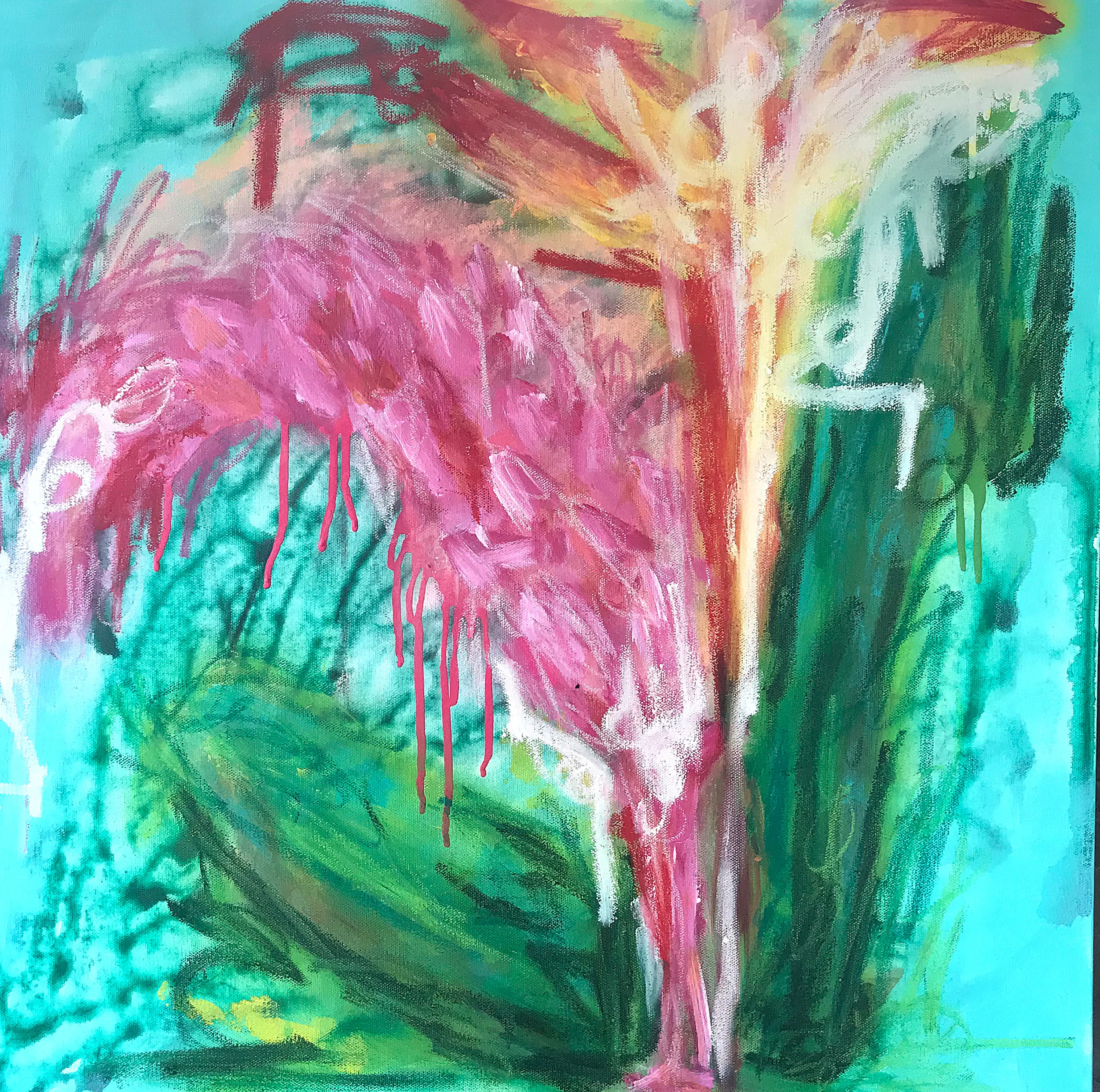 24x24 - Tropical 1 - Mix Media on Canvas