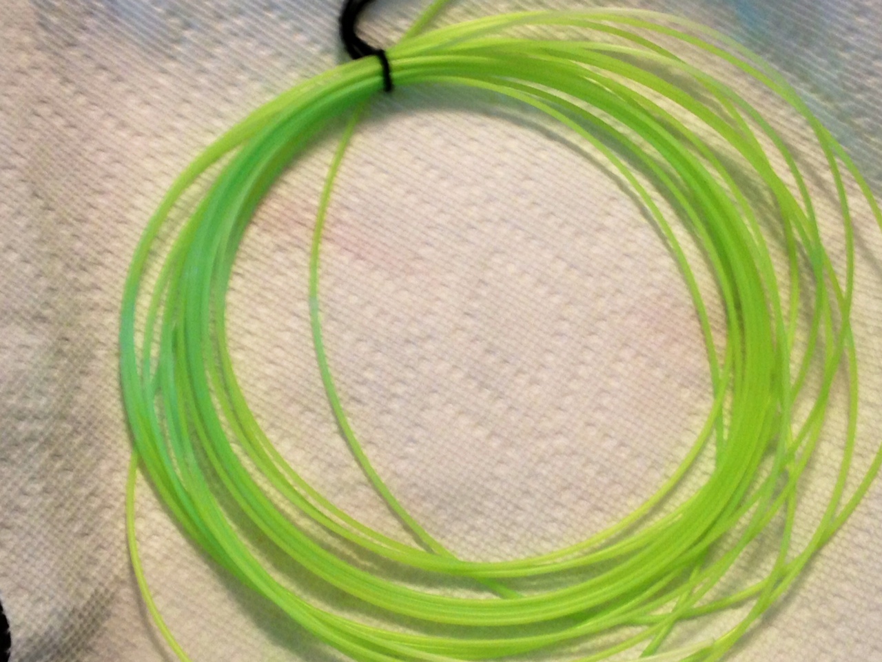 I moved the tie over -- you can see on the left where the coil was tied and absorbed some of the blue.