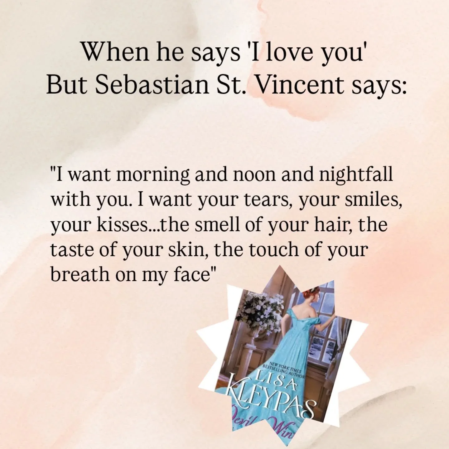 When he says 'I love you' but book boyfriend says...

#whenhesays #bookboyfriendsdoitbetter #bookboyfriend #historicalromancenovels #historicalromancebooks #romancereadersofinstagram #romanceaholic #lisakleypas #stvincent #devilinwinter