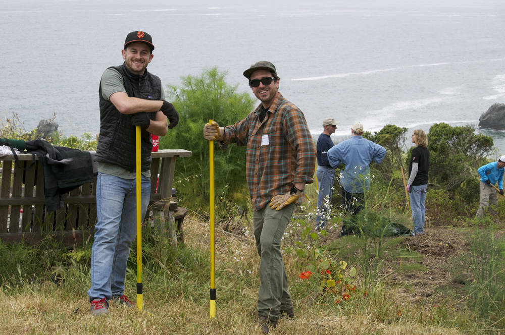Clif Bar Volunteer Day At Slide Ranch - two guys and rakes(1000px).jpg