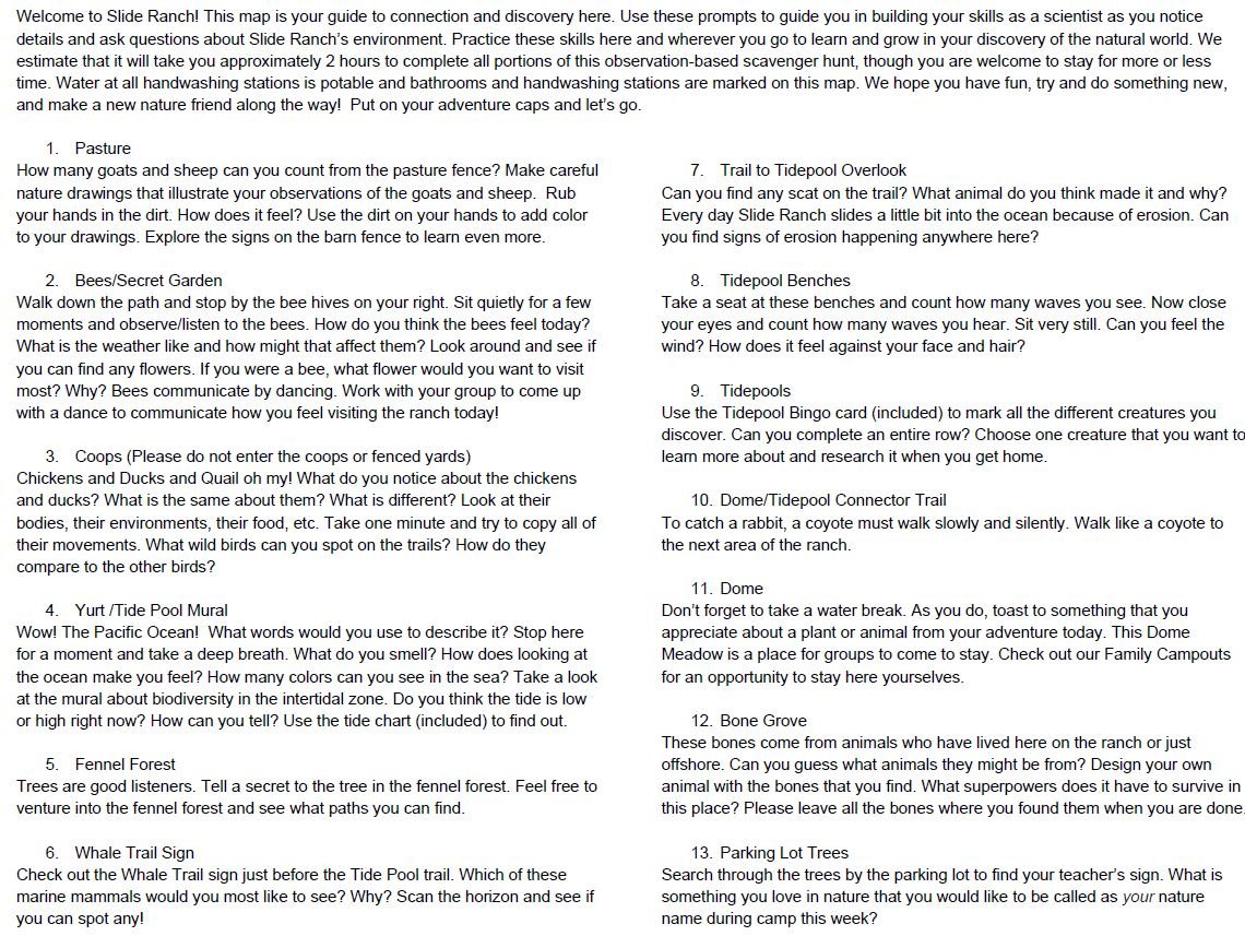 Visit/Contact — Slide Ranch