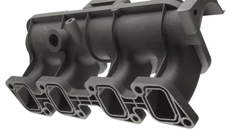 Nylon PA-12 3D printed plastic part made with the HP Multi Jet Fusion.