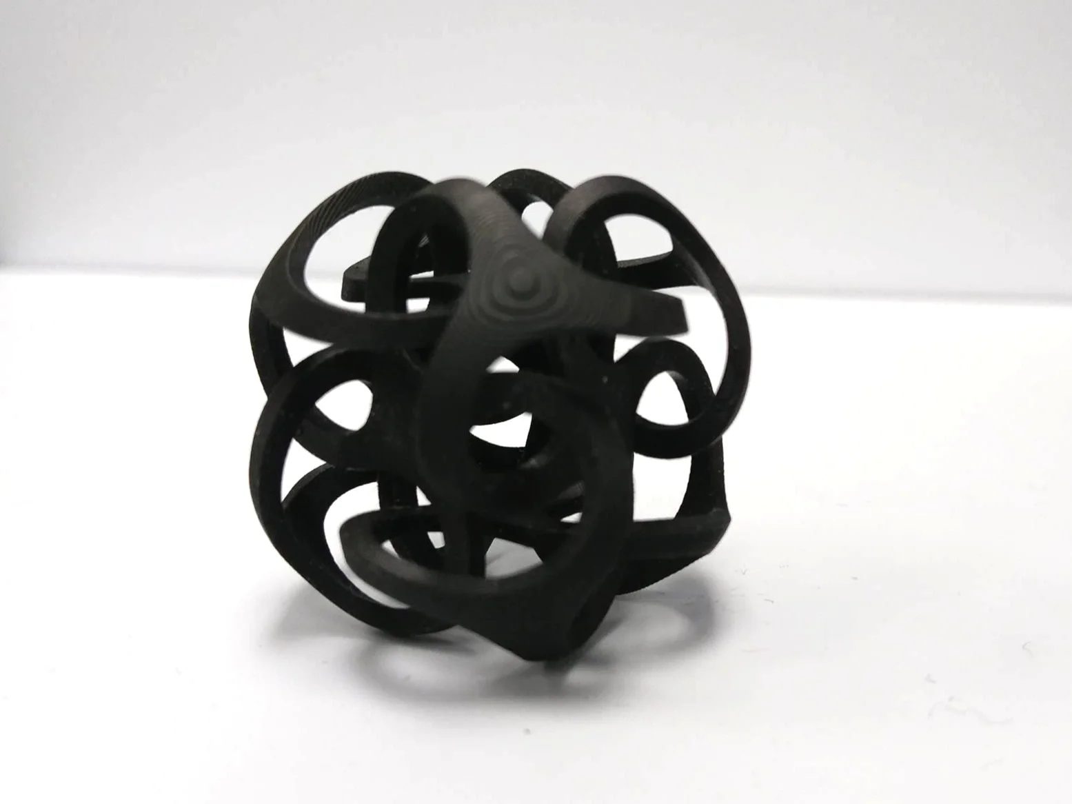 SLS 3D printed object made with flame-retardant nylon.