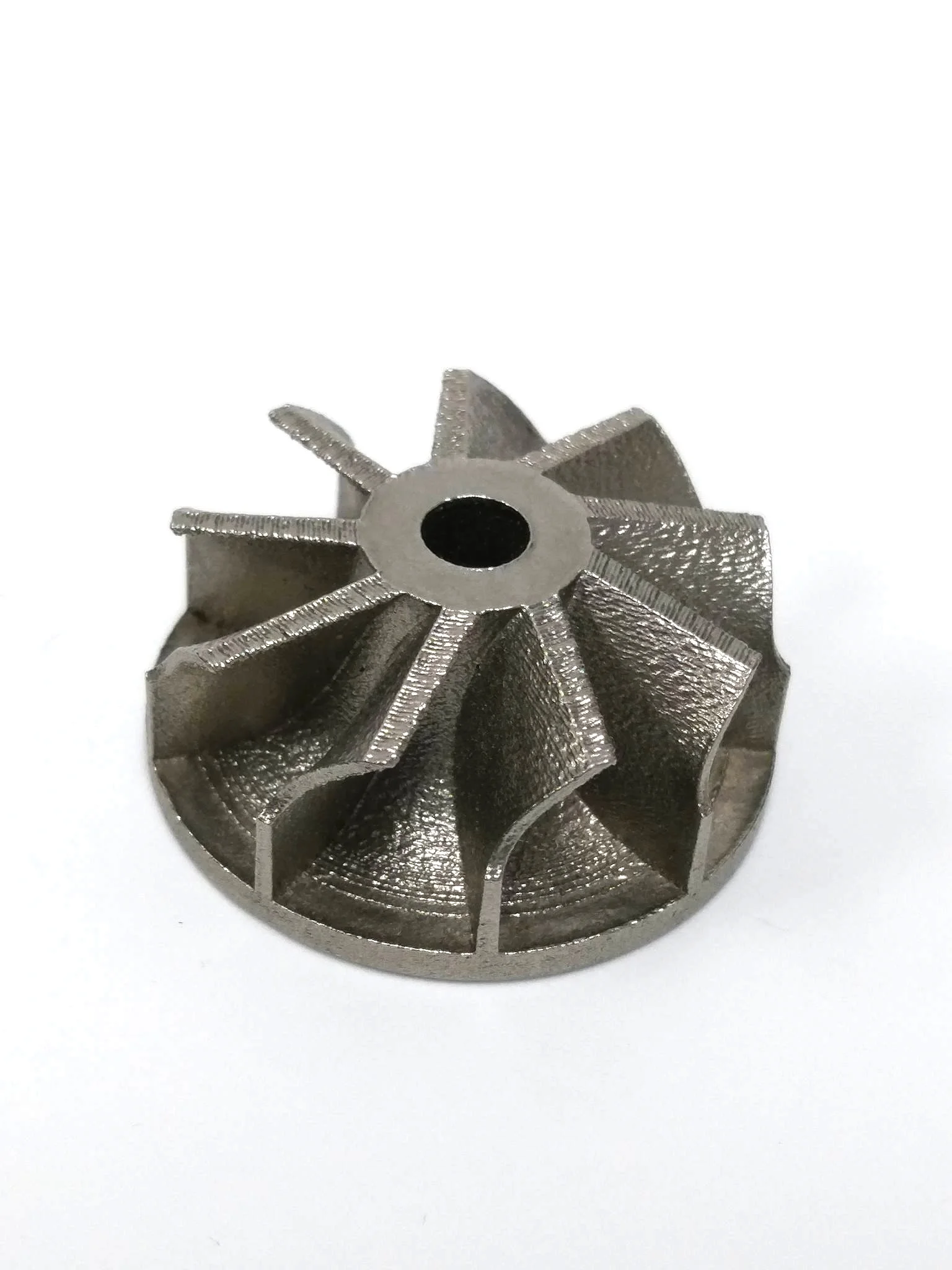 3D printed stainless steel fan made with DMLS.