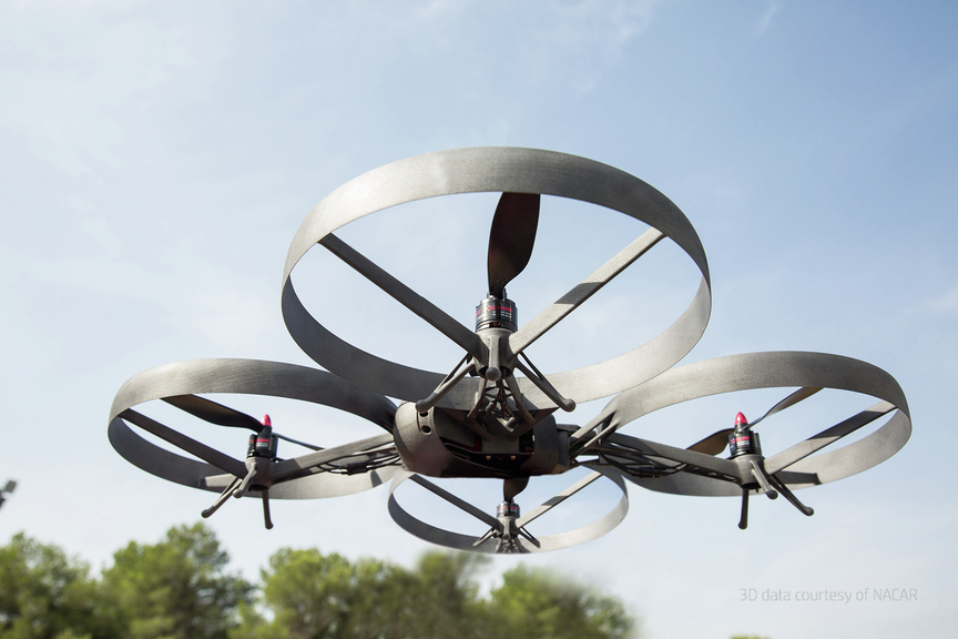 Drone with lightweight 3D printed wings made with MJF.