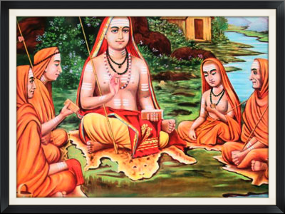 Shri Adi Shankara with his Disciples: Thotakacharya, Hastamlakacharya, Sureshvaracharya and Padmapadacharya