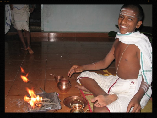 A Brahmin Boy Performs the Samithadhanam