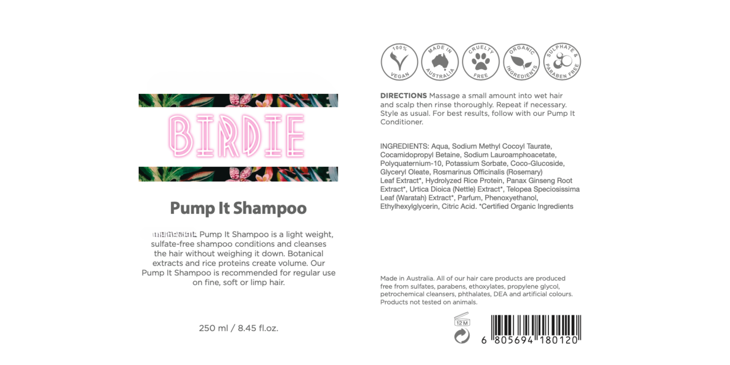 Pump It Shampoo Label.png