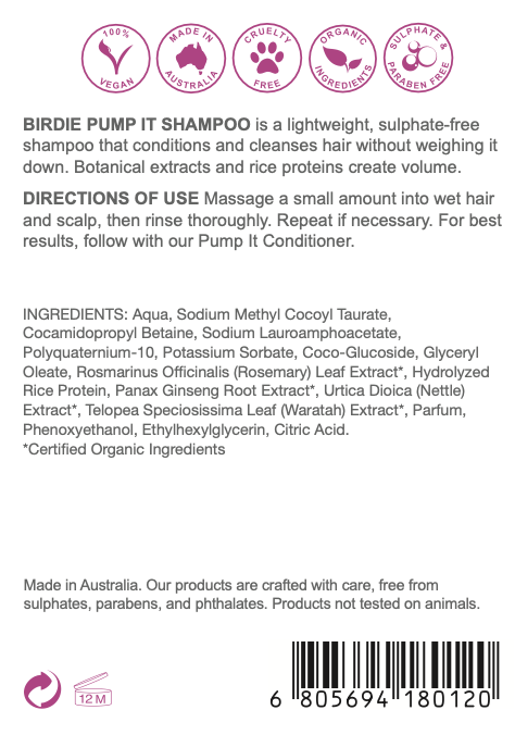 Pump It Shampoo Label.png