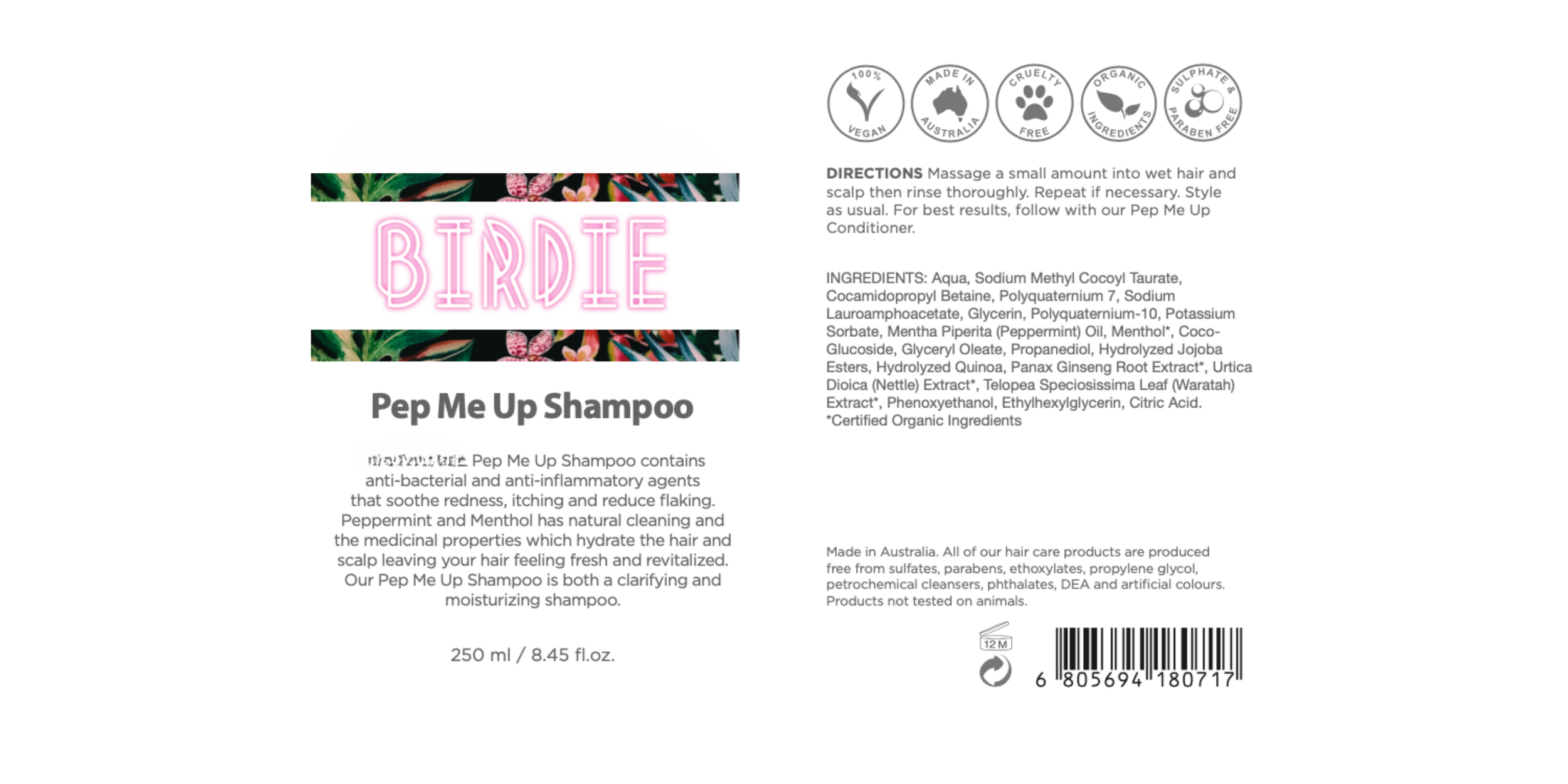 Pep Me Up Shampoo Label.png