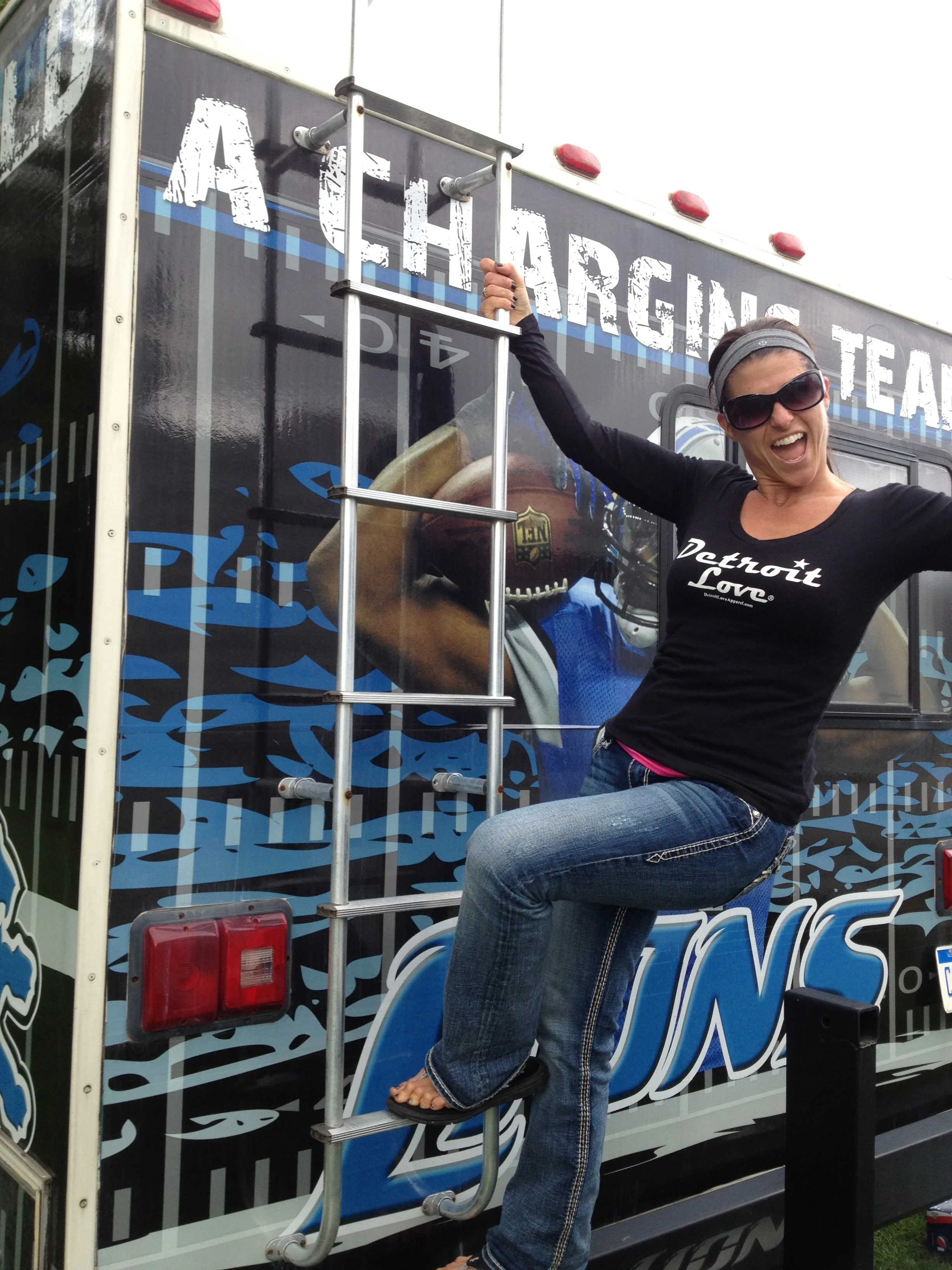 Tailgate fun in our Old School V-Neck long sleeve