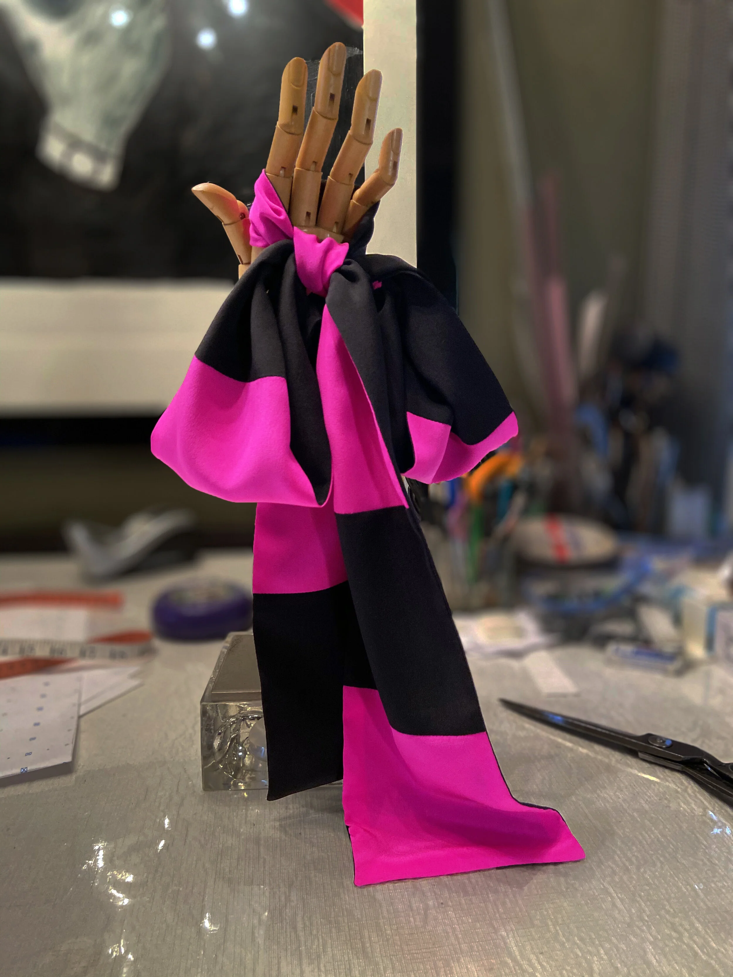 Holiday 2020 Paul Carroll Collection- Fuchsia and Black Thin Bow.jpg