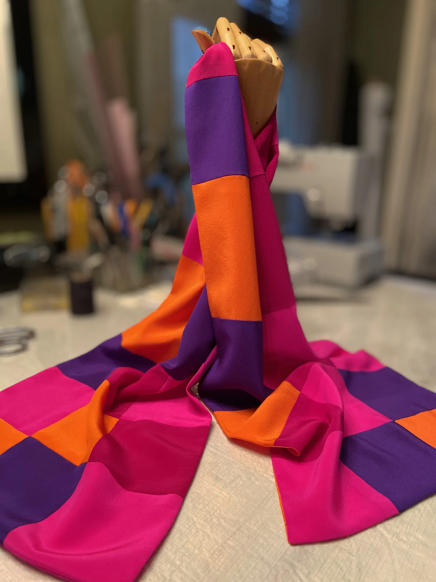 silk patchwork scarf