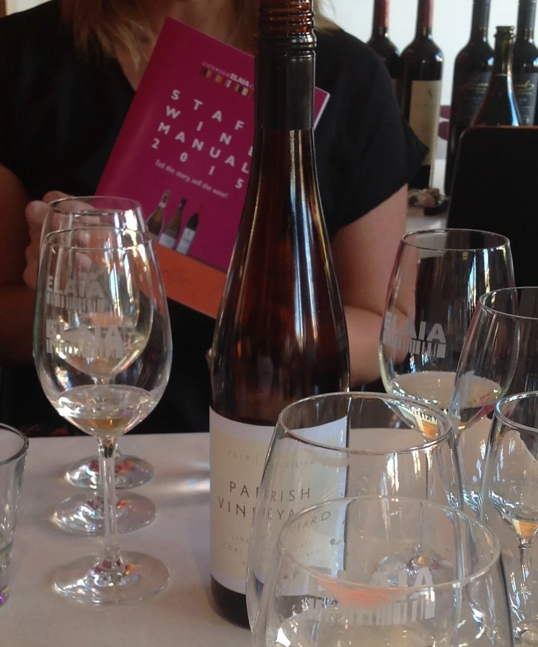 Complete with our very own Elaia Staff Wine Manual.