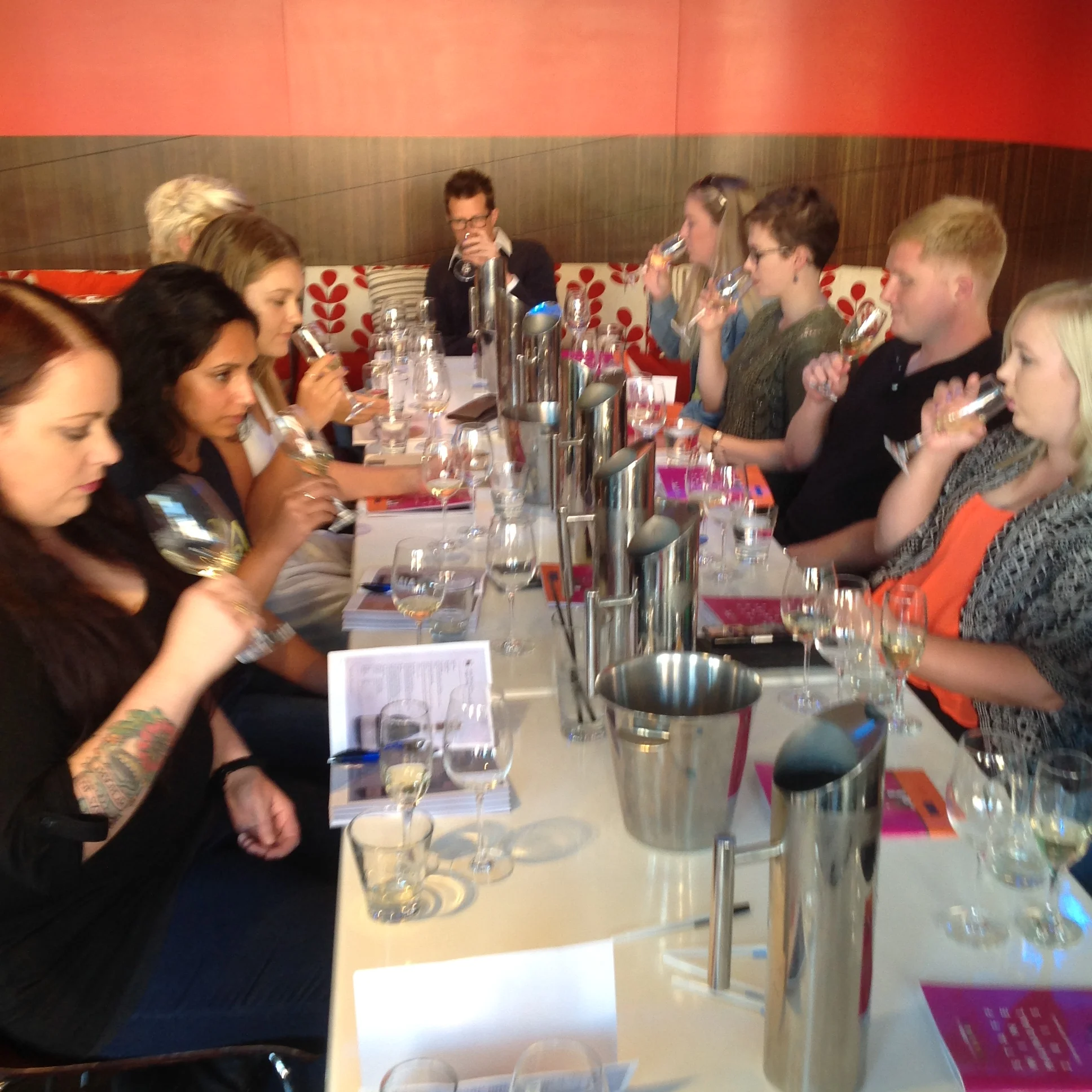 Sampling different varietals of wine.