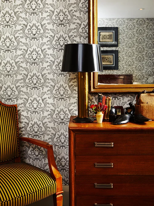 Fabric Upholstered Walls for French Deco design (Photo by Angus Fergusson)