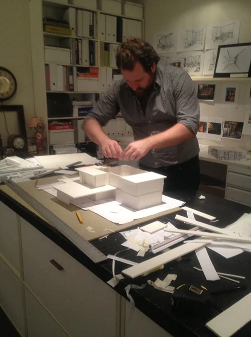James is massing concepts and building a model home.