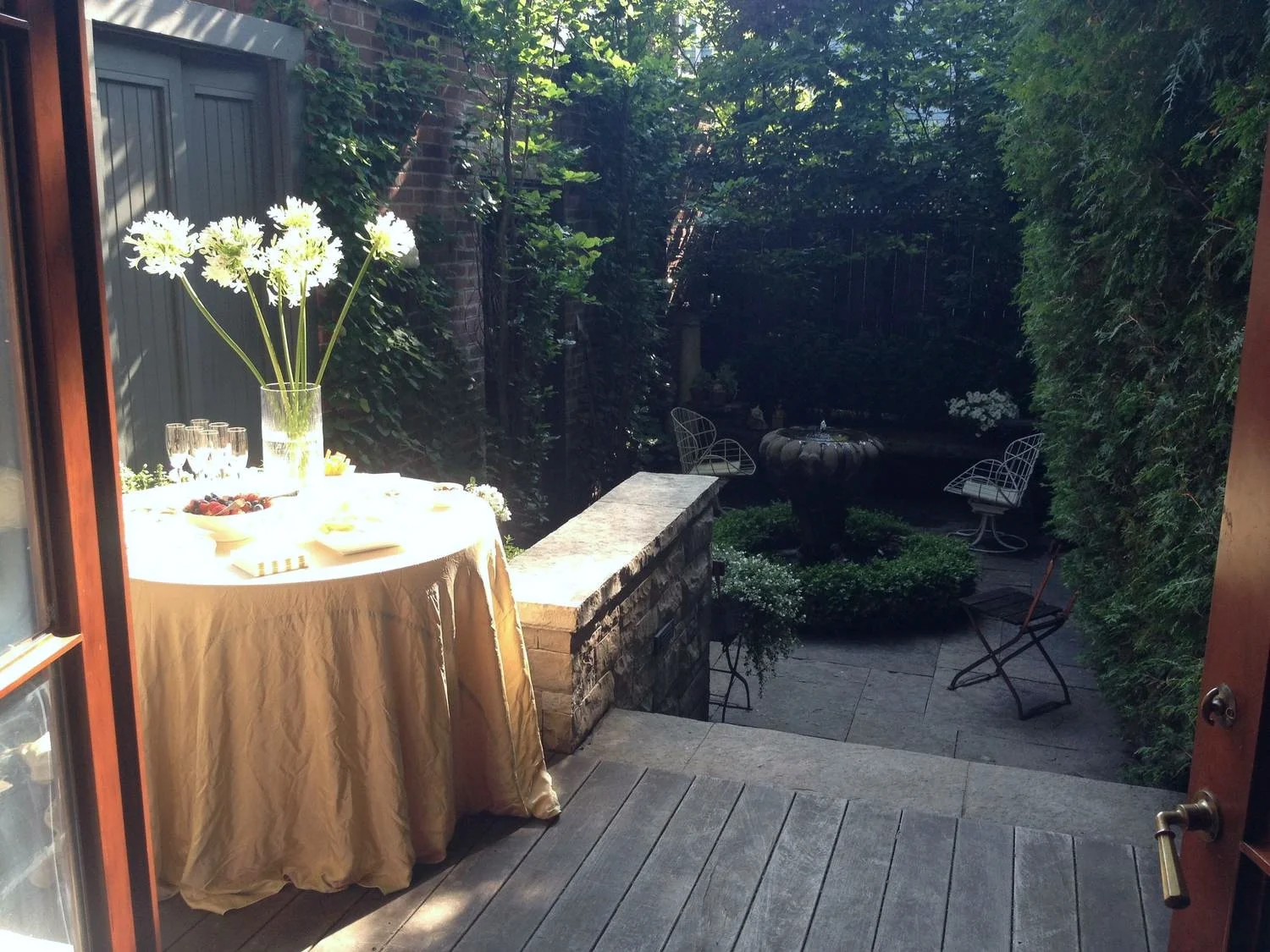 My must haves for any gathering: timeless serveware, quality glasses and fresh flowers. 