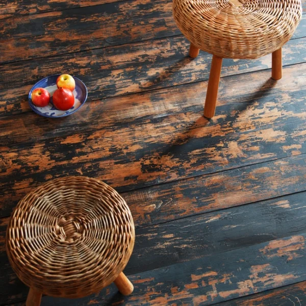 How great would these painted timber planks look as the floor of a family farmhouse? ( www.timelinewood.com )