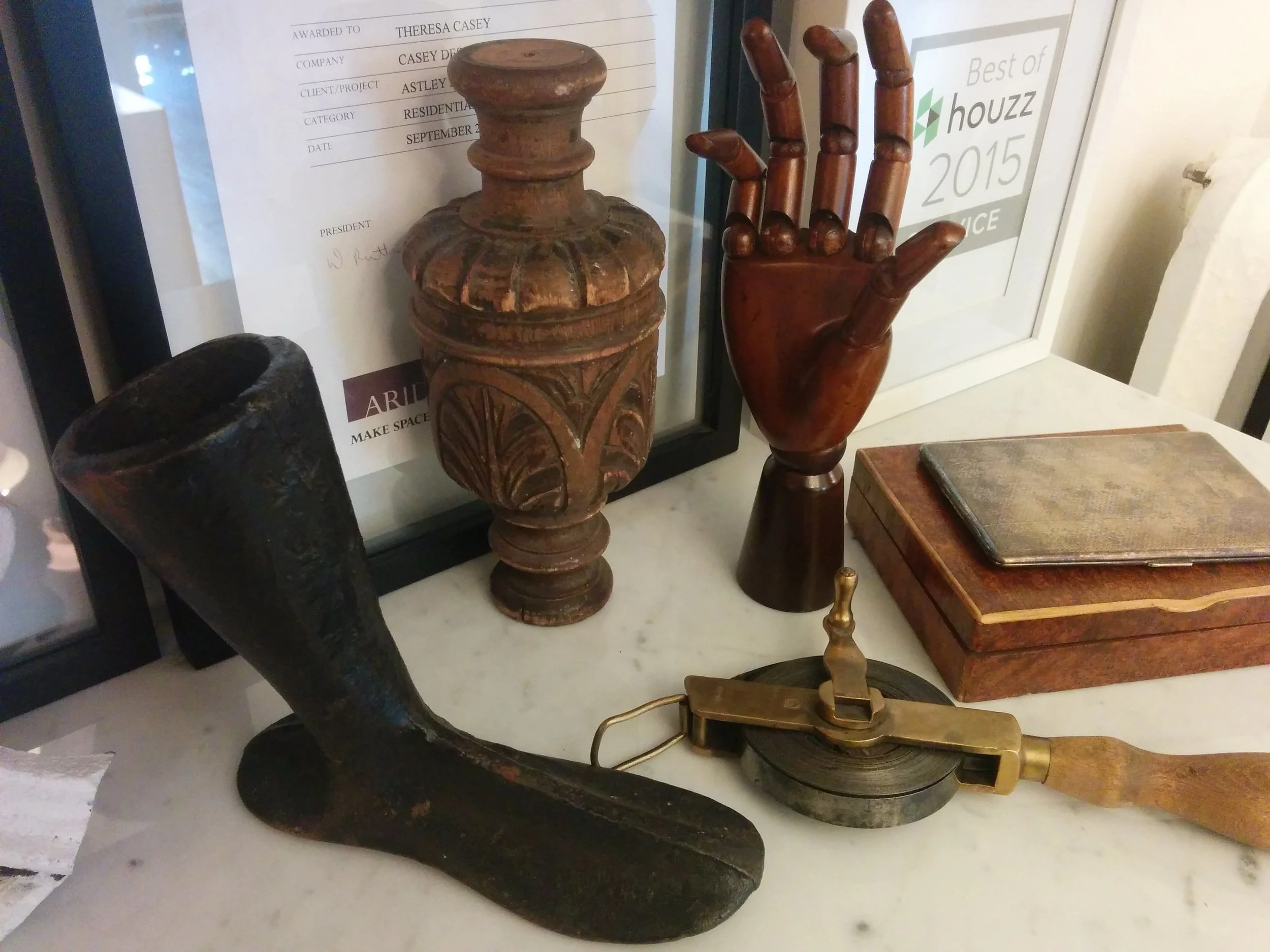 Make sure the next time you are in our office to check out the vintage measuring tape - a gift from a special client who found it on her own flea market adventures. 