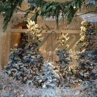 Toronto's Putti FIne Furnishings Exuberantly Decadent Christmas Window. 