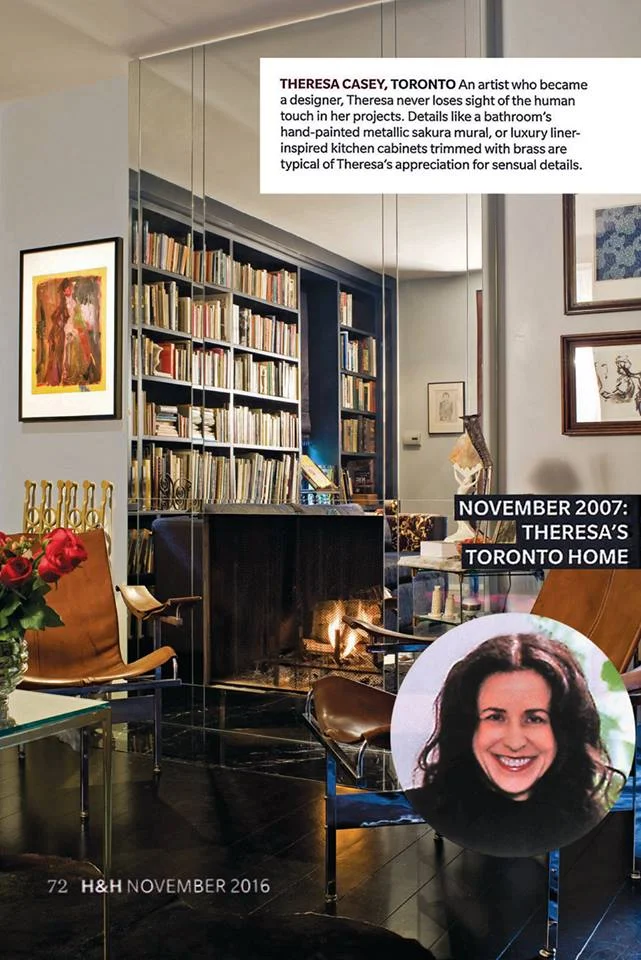 Canadian "A-List" Interior Designer House & Home magazine, 30th Anniversary Issue. November 2016.