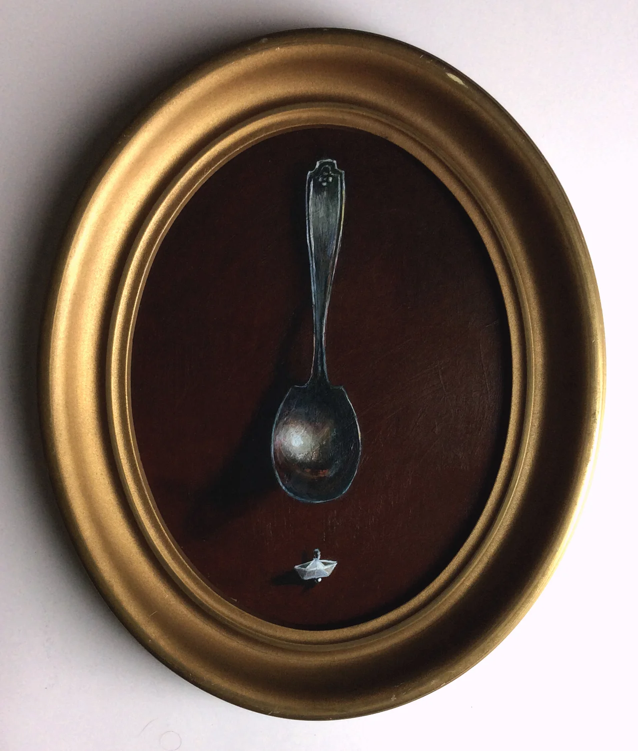   "Journey Spoon", acrylic on panel, 9x7  
