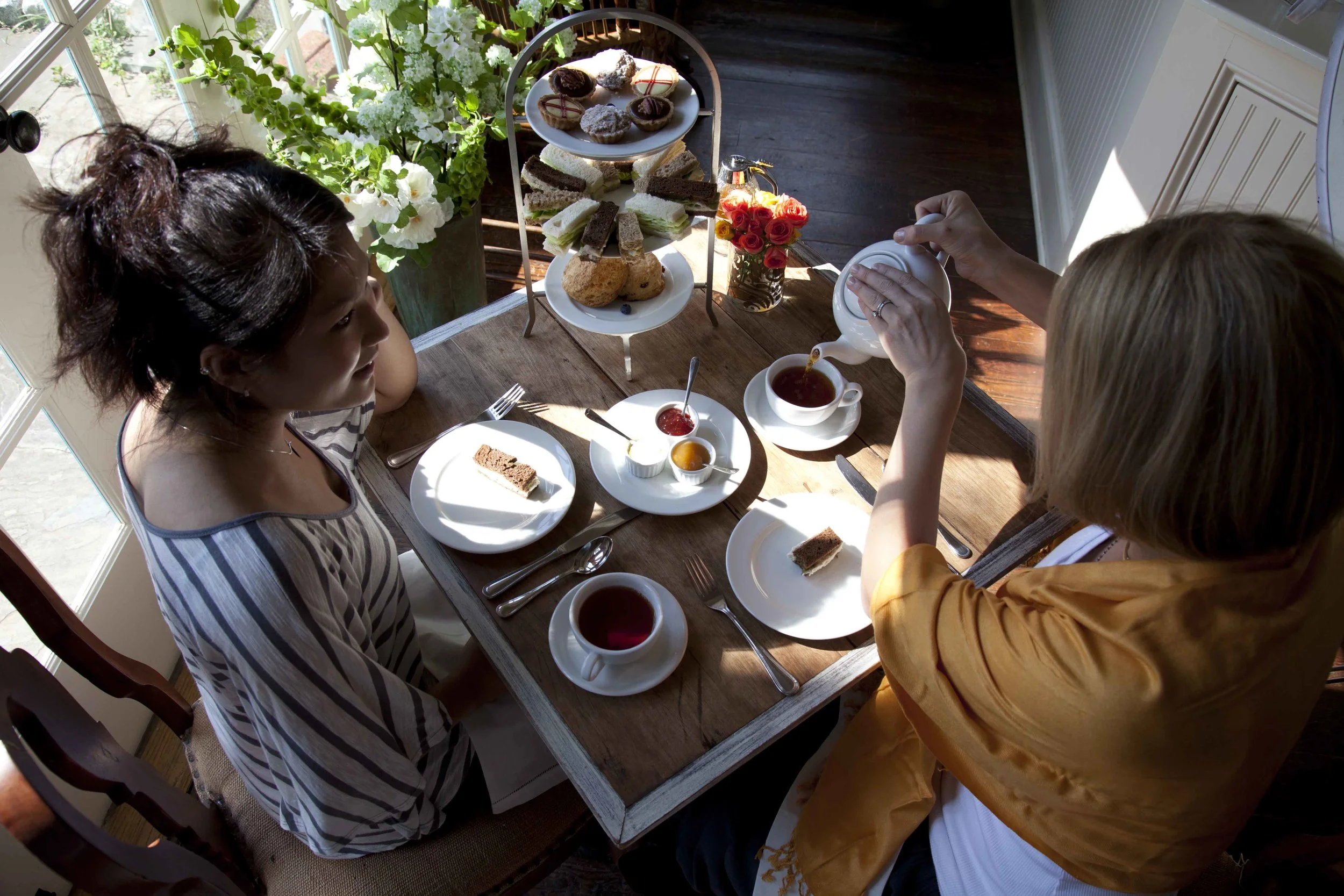Our Signature Afternoon Tea: Freshly baked scones, clotted cream, artisan jam, an assortment of six finger sandwiches including roasted chicken salad, egg salad, and cucumber with Boursin. To end, you will be presented with a selection of desserts, topped off with a small pot of your favorite tea. Our Signature Afternoon Tea: $26/person. Restaurant Week offer ends November 18th. Coupon valid until December 24th, perfect for your holiday shopping desires!