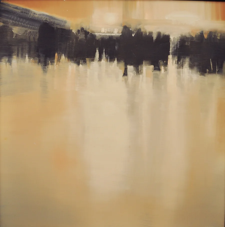  "Grand Central Station, Under Clock", oil on anodized aluminum, 36x36 
