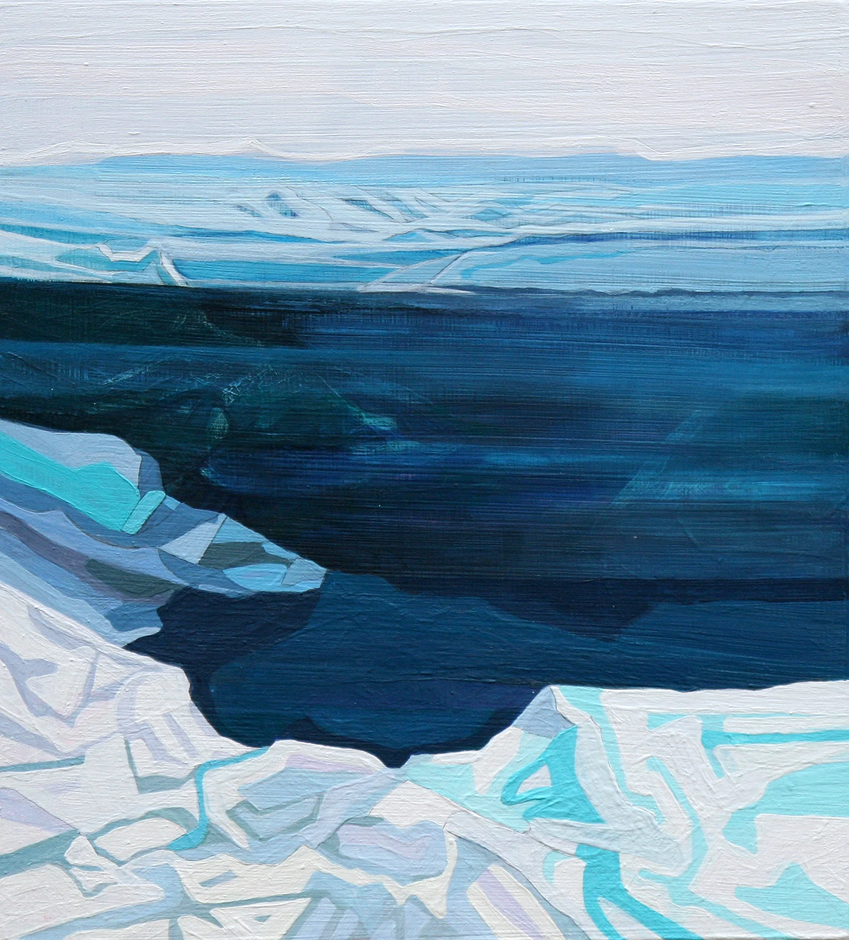  "Jökullinn I",&nbsp;gouache, watercolor and graphite on panel,&nbsp;11x10, $750 