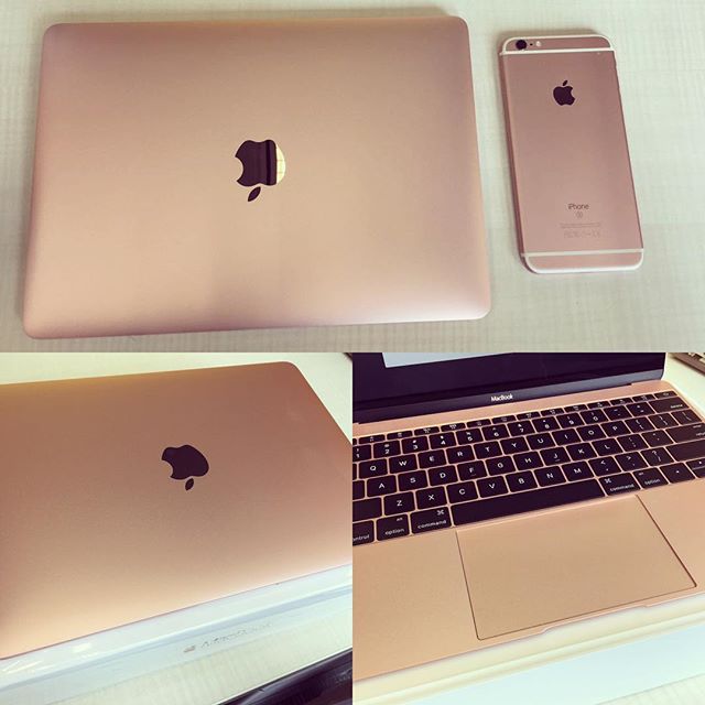 In love with my new work gadgets! #pinkpower #prettyinpink #macbook #designerlife #rosegold #apple #pinknation