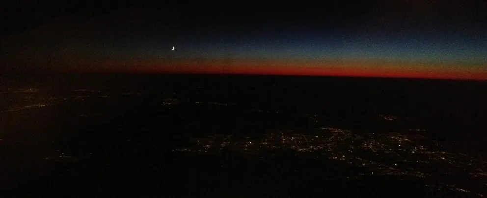 Los Angeles - Night time with curvature of the earth