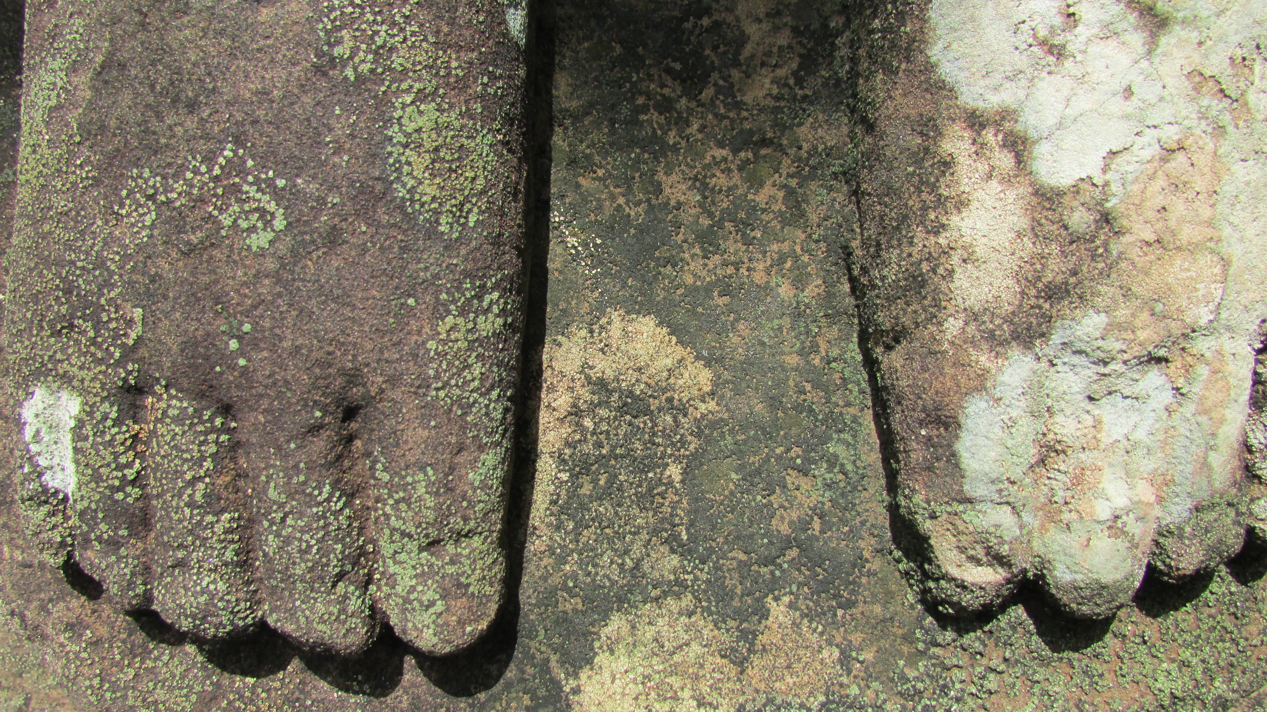 All that's left of a Buddha at Angkor Thom, Cambodia.