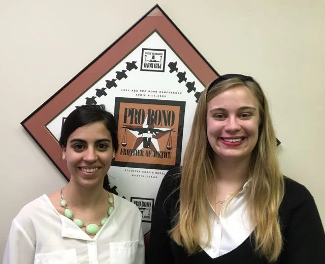 Gillis Long Scholars: Luisa Batista (l) and Miranda Shaughnessy (r)