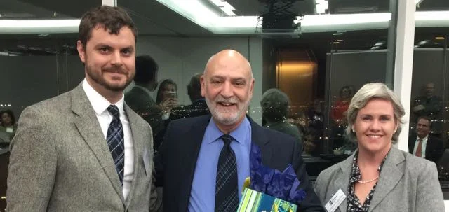 From the 2016 Volunteer Recognition Awards (l to r) Jesse George, 2016 Board Chair Norm Rubenstein, Kathleen Legendre