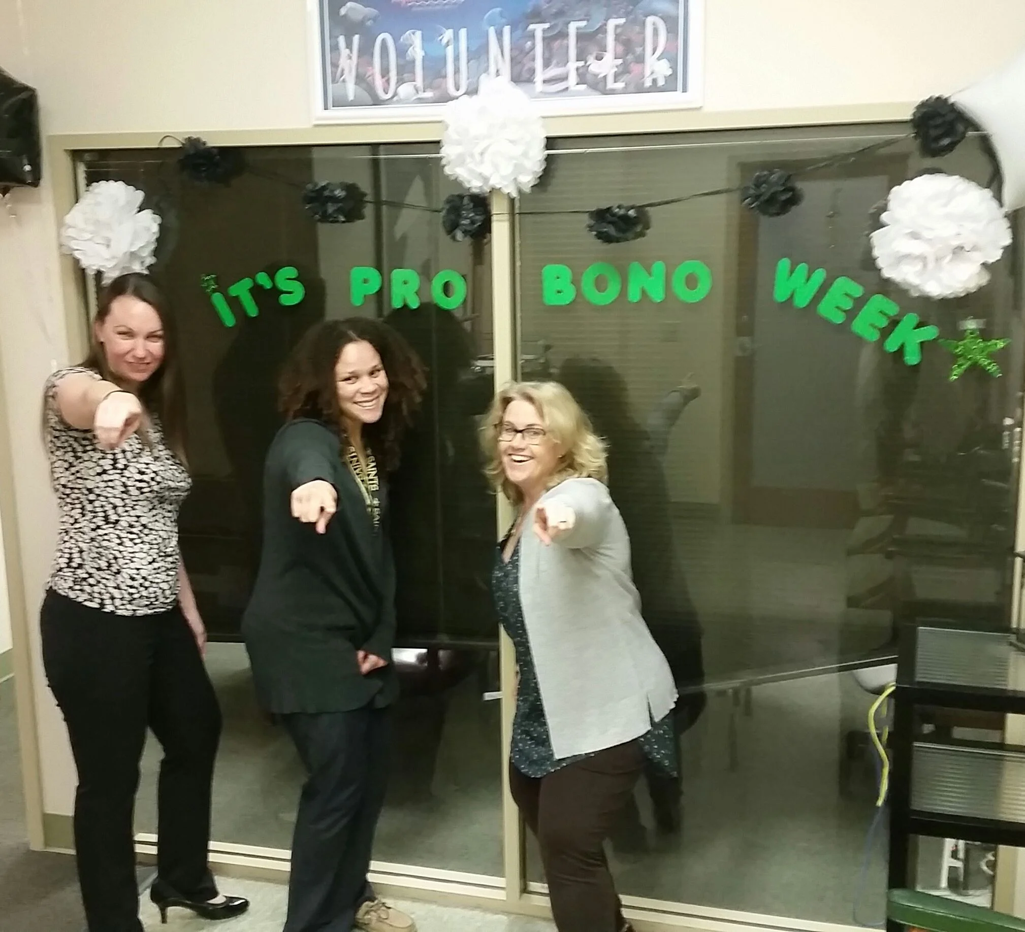 The Project's Ingrid Autin, Erica WIlliams, and Kathleen Legendre celebrating National Pro Bono Week.