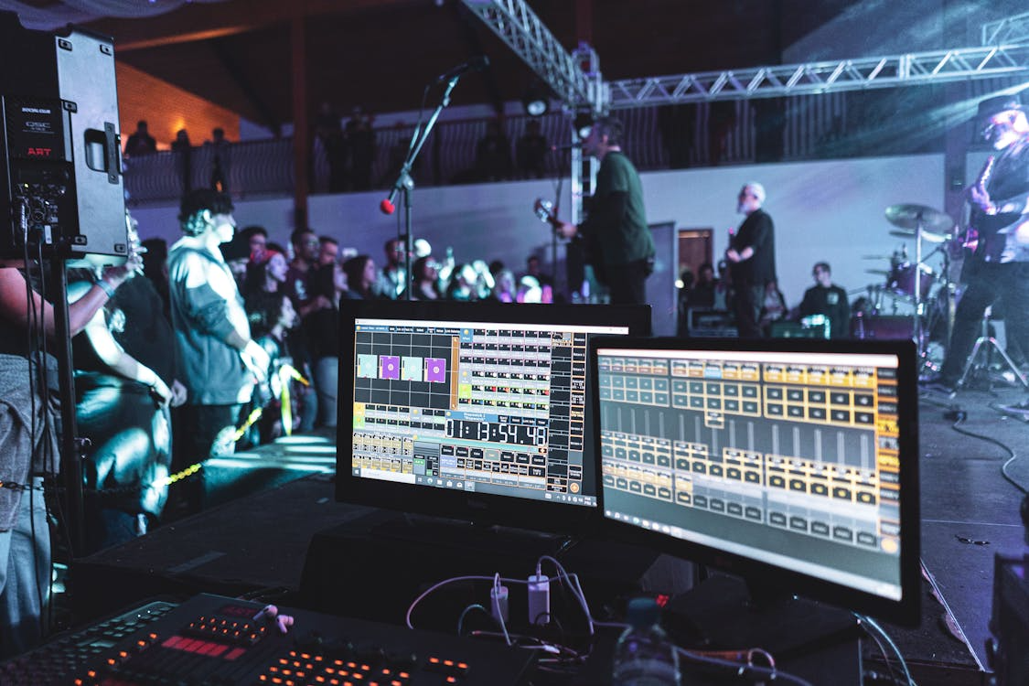 live concert with sound engineering setup