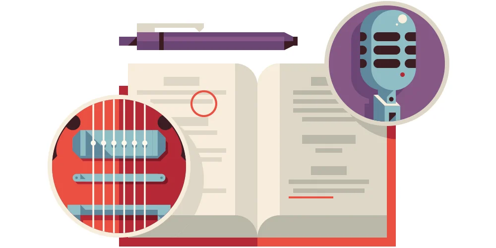 Spot illustration for Connie Britton's starring roll and creative writing process on the critically-acclaimed Nashville.